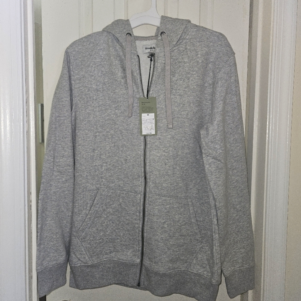 New Men's Goodiellow & Co Gray Zip Hoodie Size M